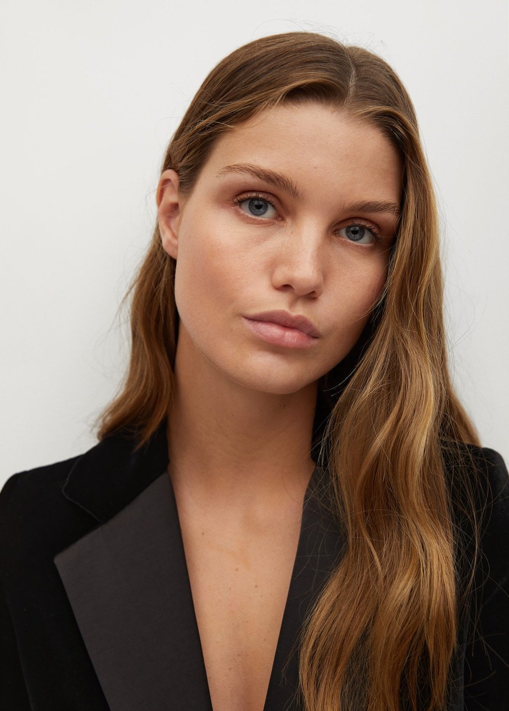 Contrast flap velvet blazer