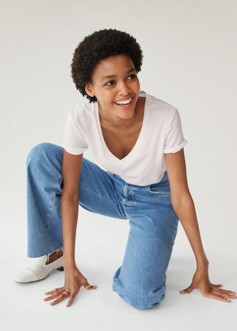 V-neck cotton T-shirt