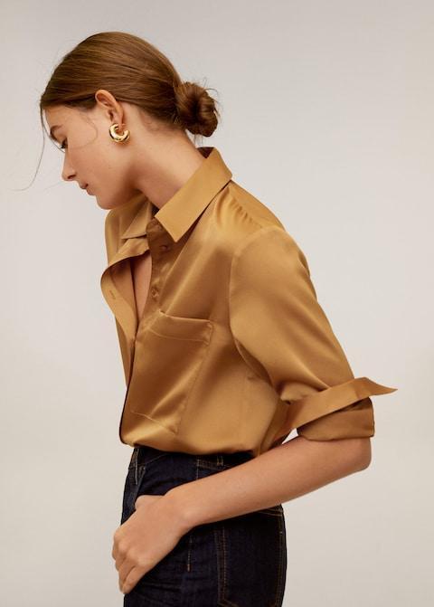 Satin pocket shirt
