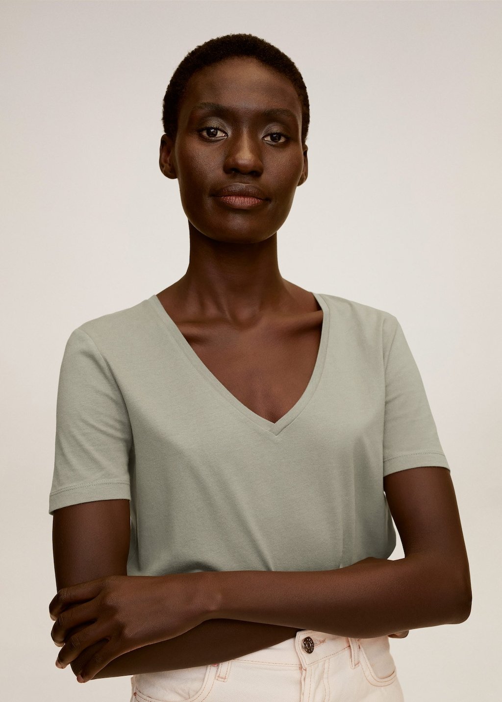 V-neck cotton T-shirt