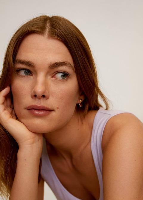 Strap cotton T-shirt