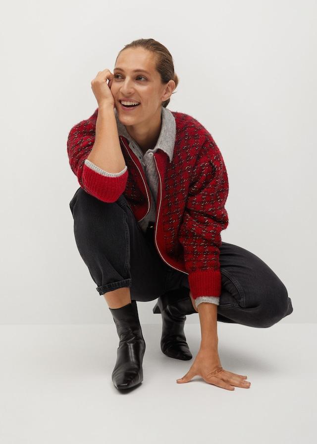 Textured knit cardigan