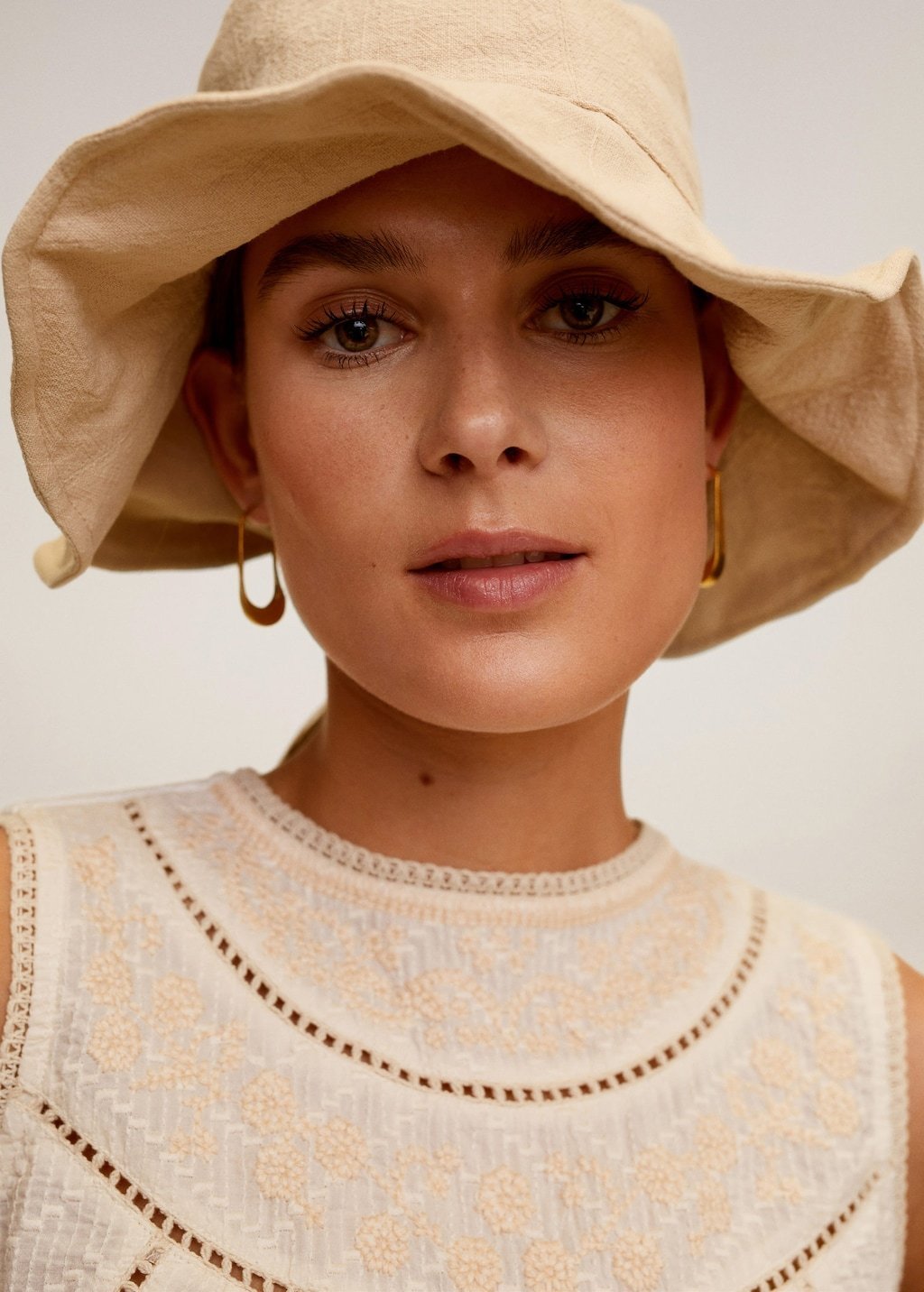 Embroidered open-work top