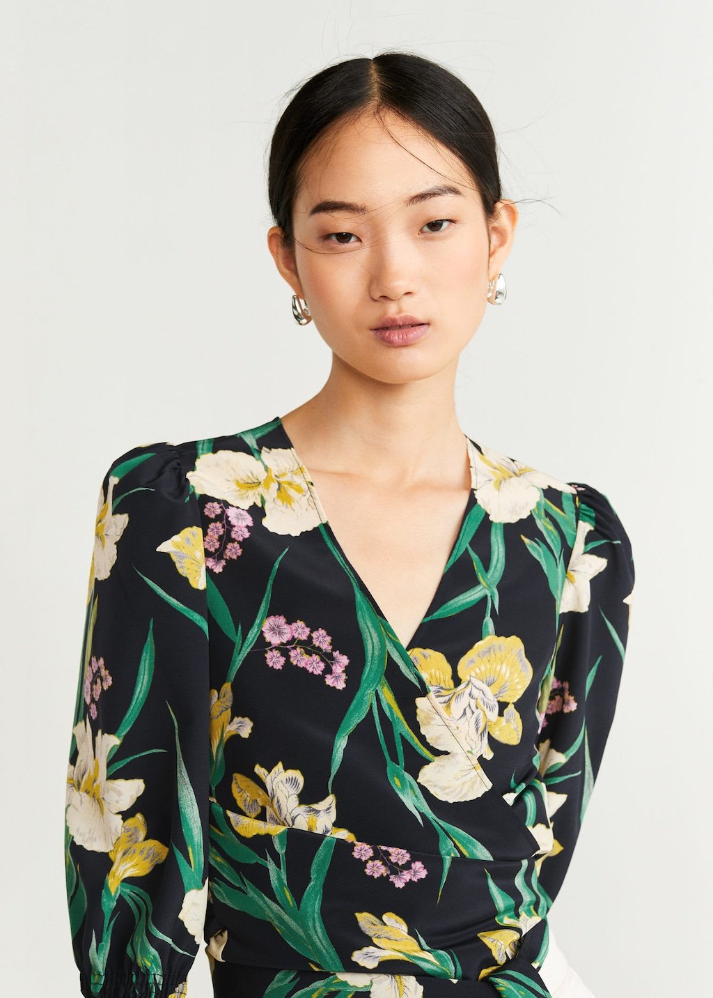 Wrap floral blouse