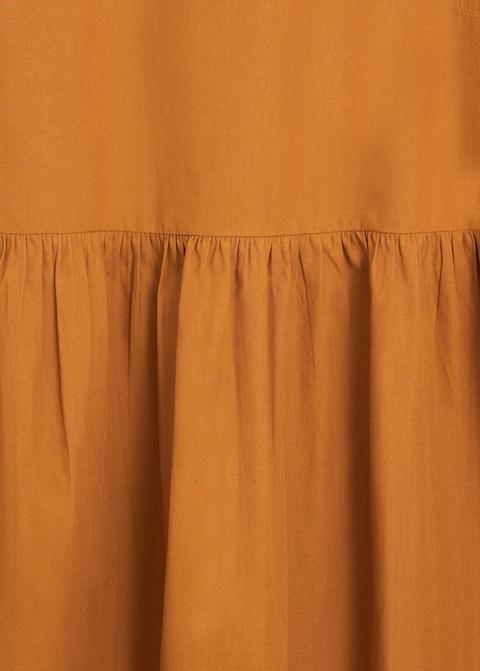 Puffed sleeves cotton dress