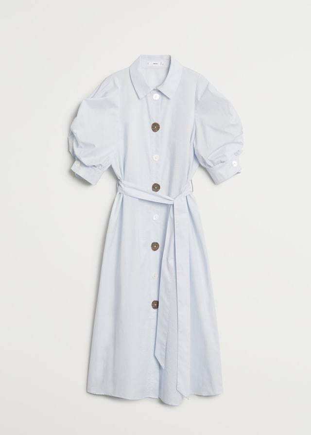 Poplin buttoned dress