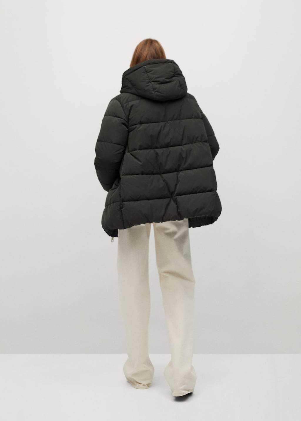 Detachable faux-fur quilted anorak
