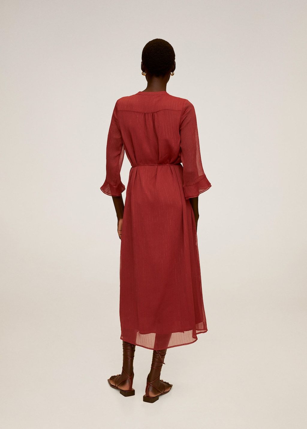 Metallic thread midi dress