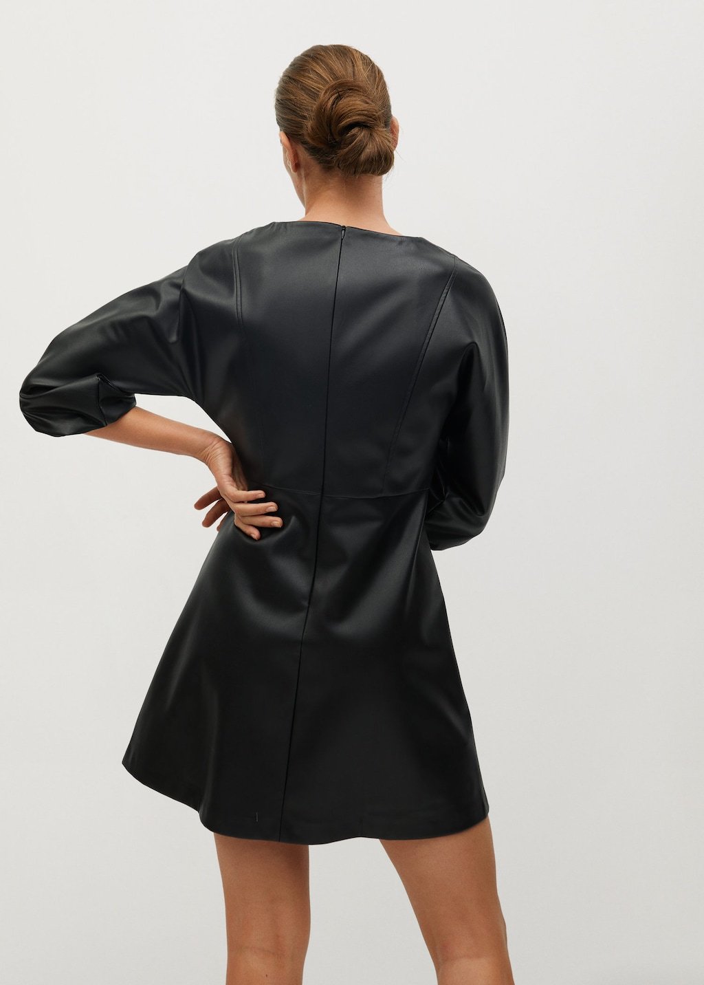 Faux-leather dress