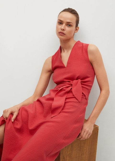 Lyocell dress with belt