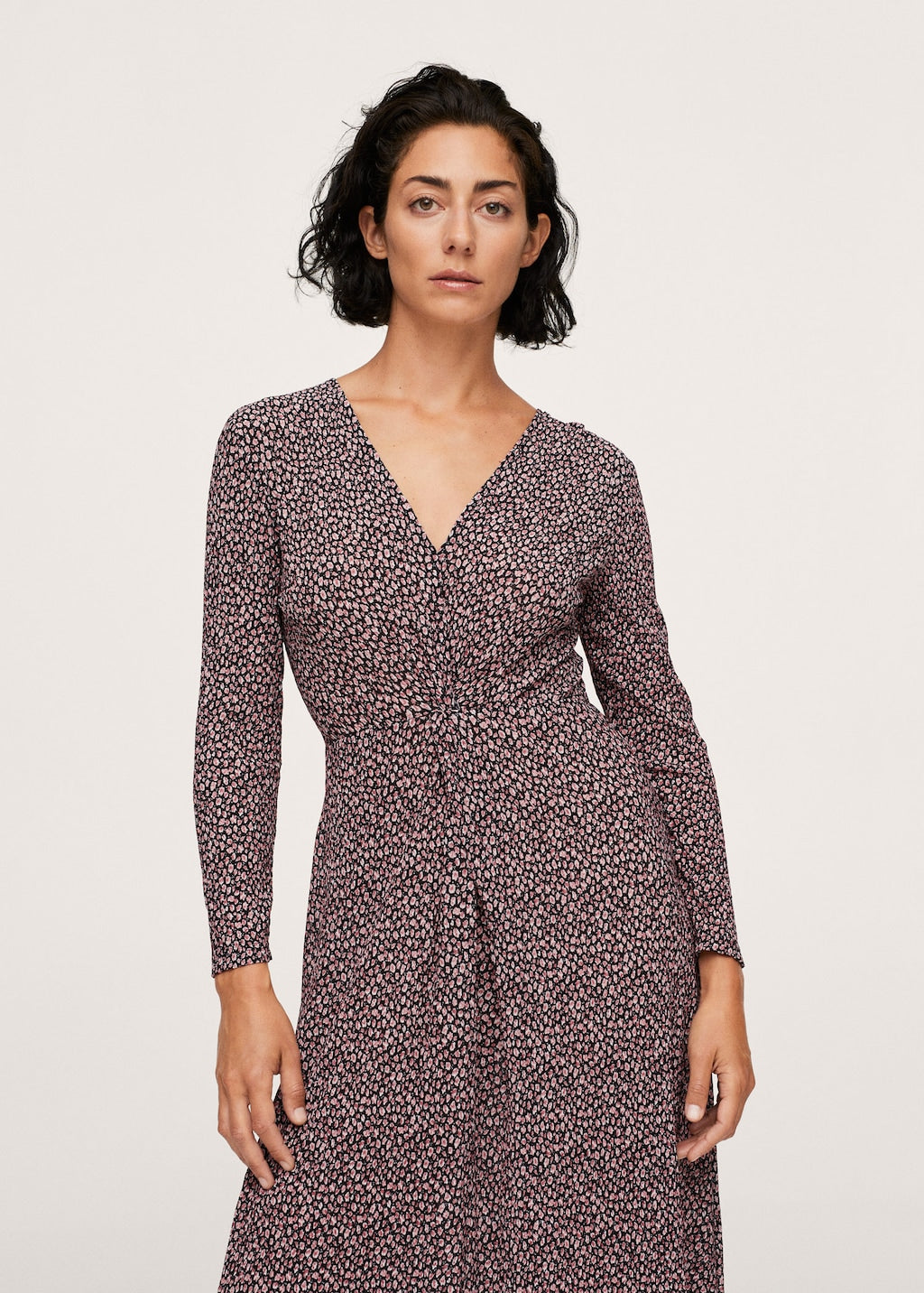 Printed textured dress