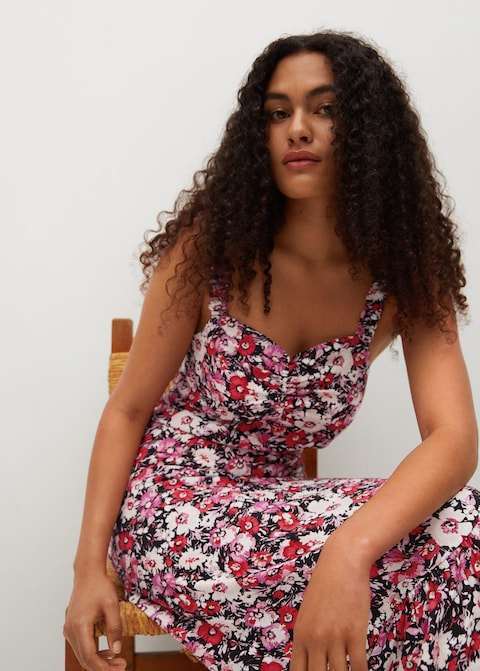 Ruffle printed dress