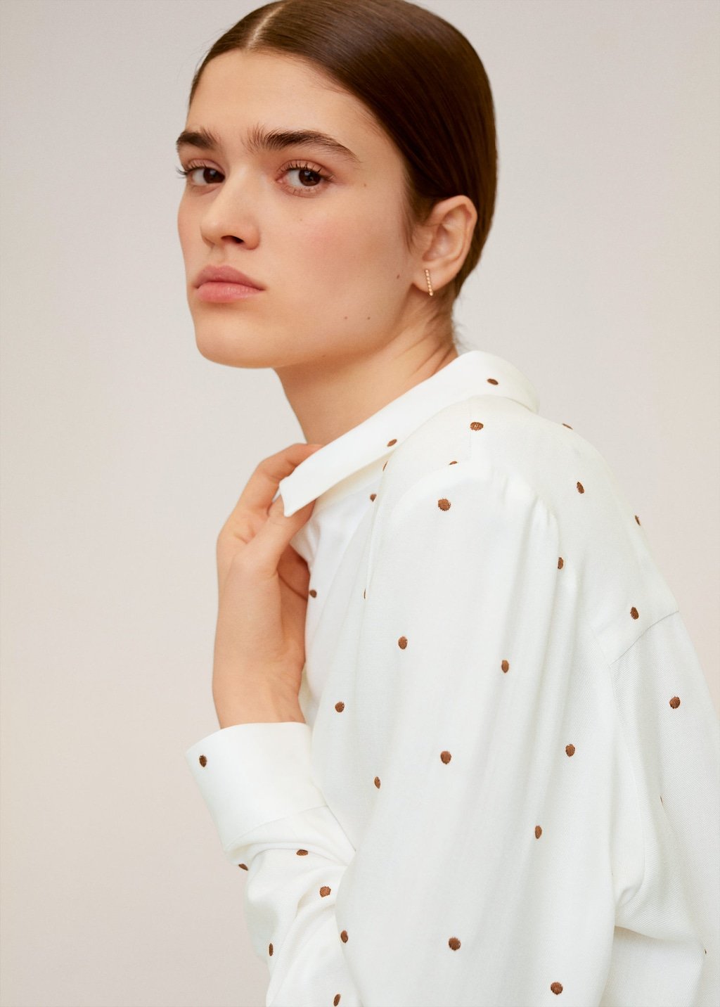 Polka-dot flowy shirt