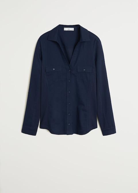 Chest-pocket cotton shirt
