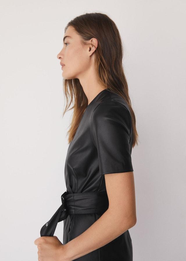 Faux-leather dress