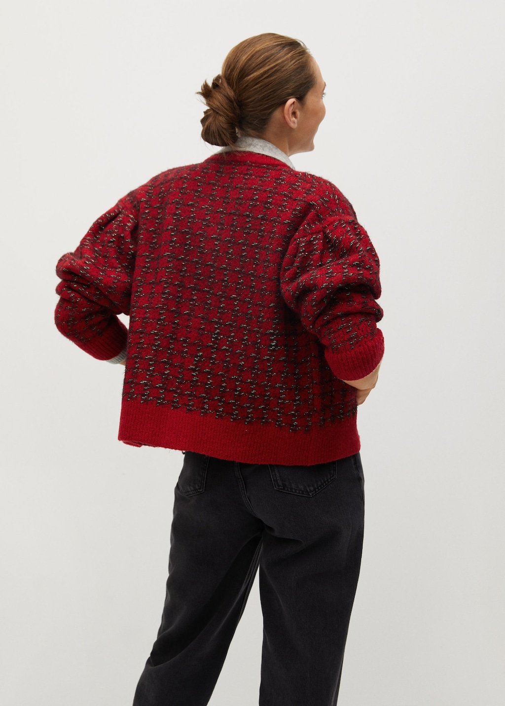 Textured knit cardigan