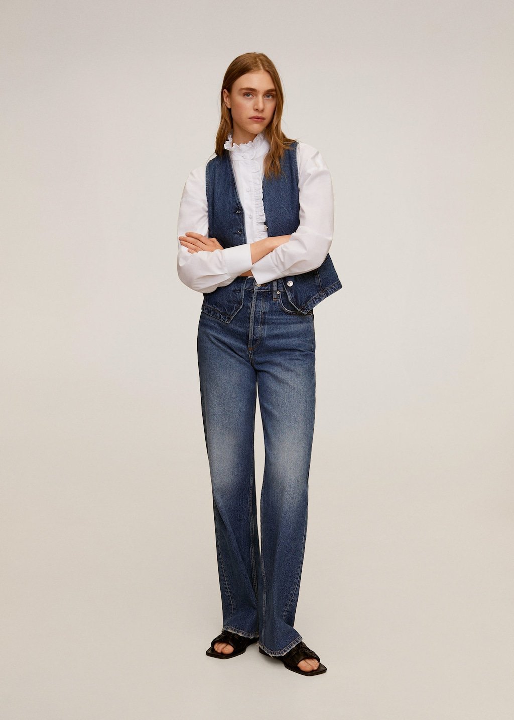 Ruffled cotton shirt