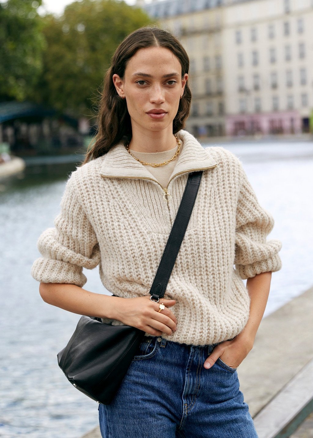 Multi-position leather bag