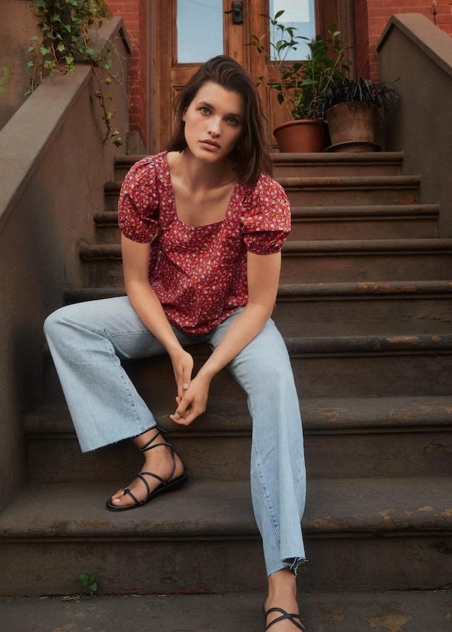 Floral cotton blouse