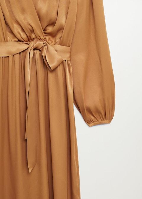 Wrapped satin dress