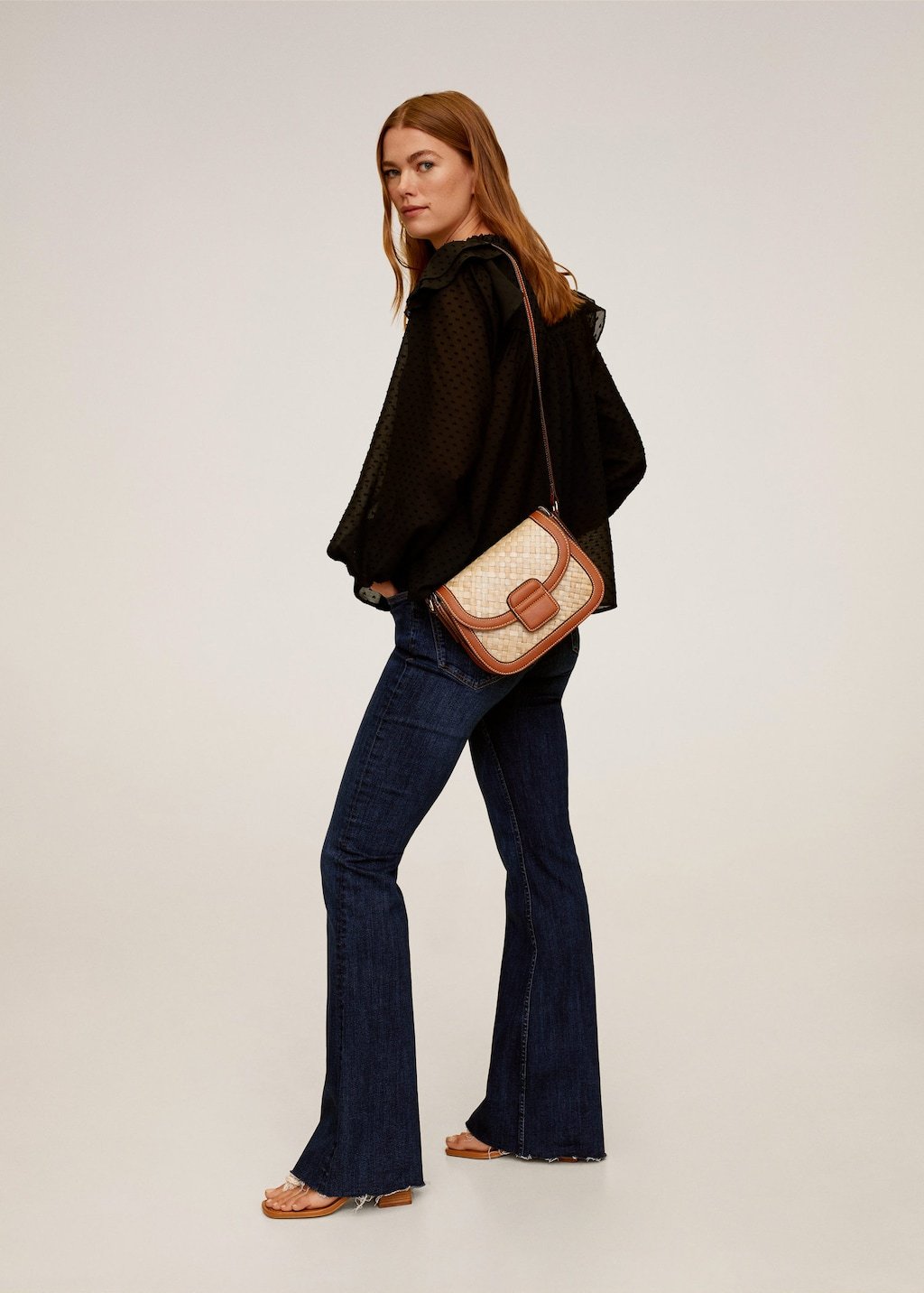 Ruffled embroidered blouse