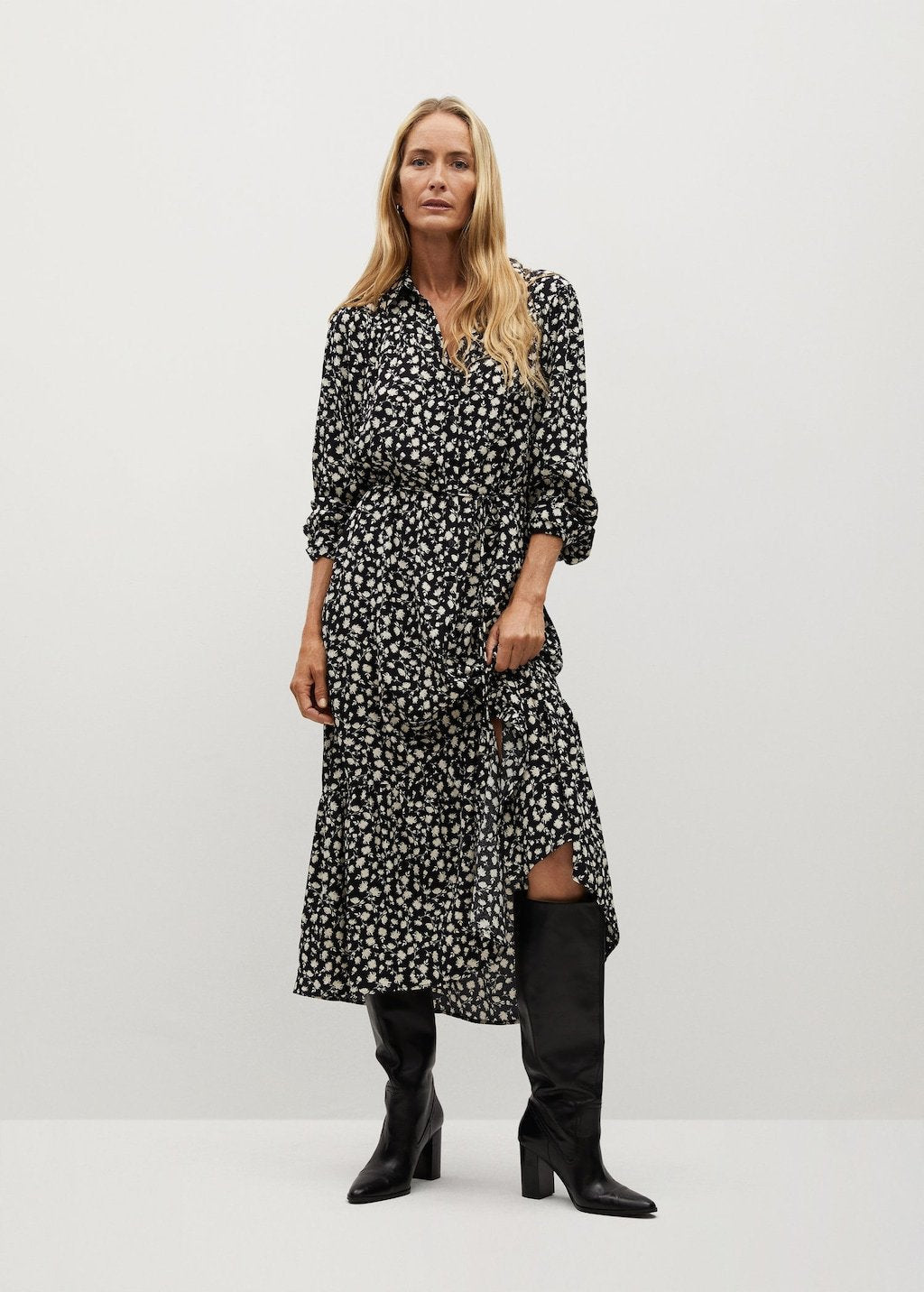 Ruffle printed dress