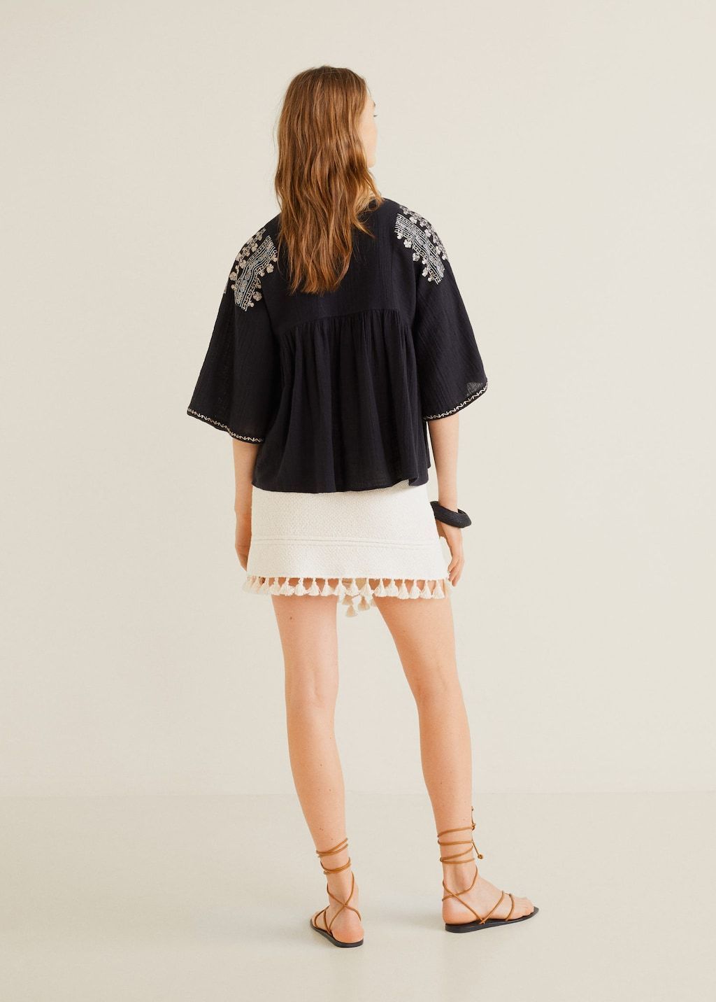 Embroidered cotton blouse