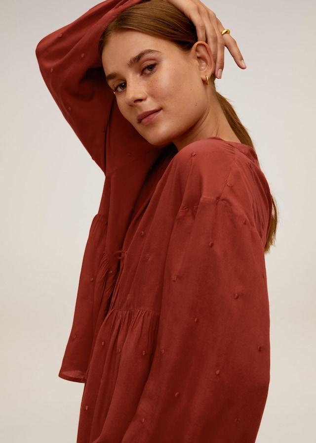 Relief details blouse