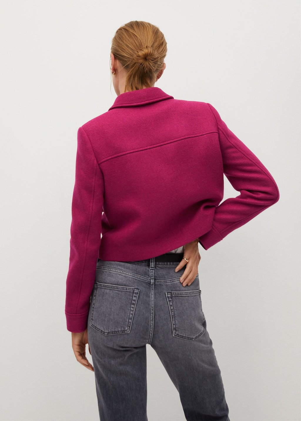 Pocketed wool-blend jacket