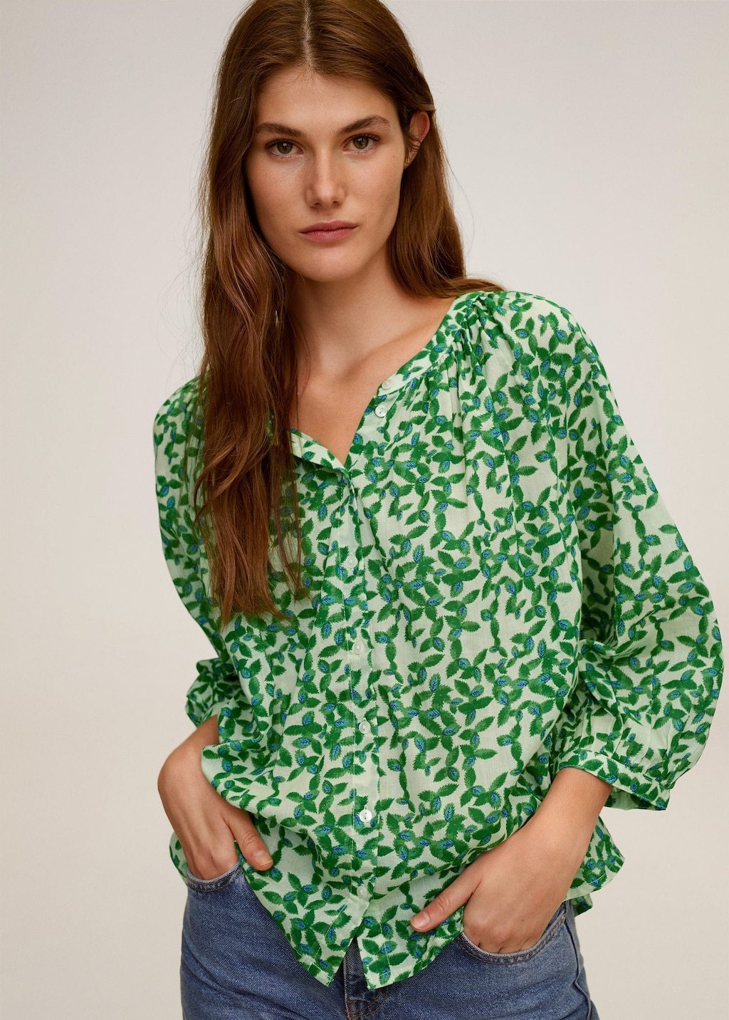 Printed cotton blouse