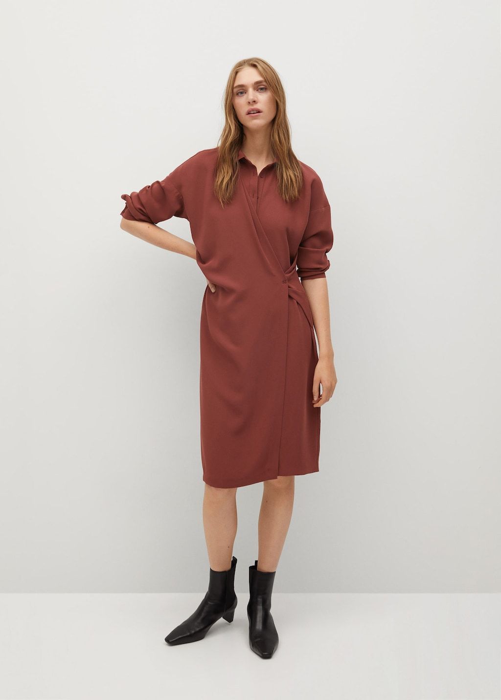 Wrap shirt dress