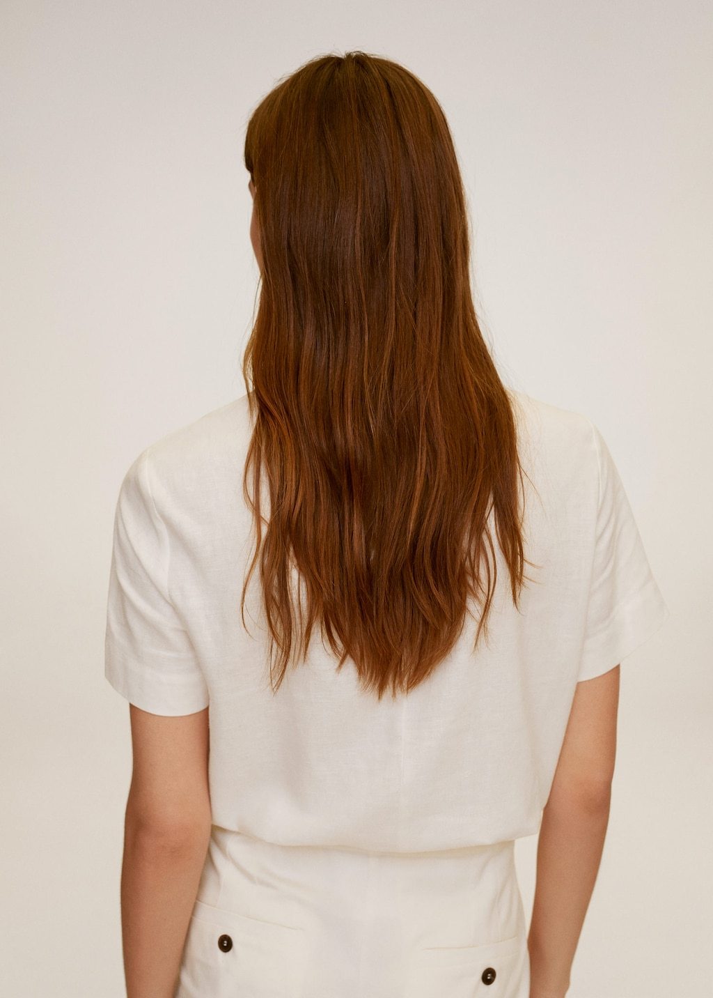 Pocket linen-blend blouse