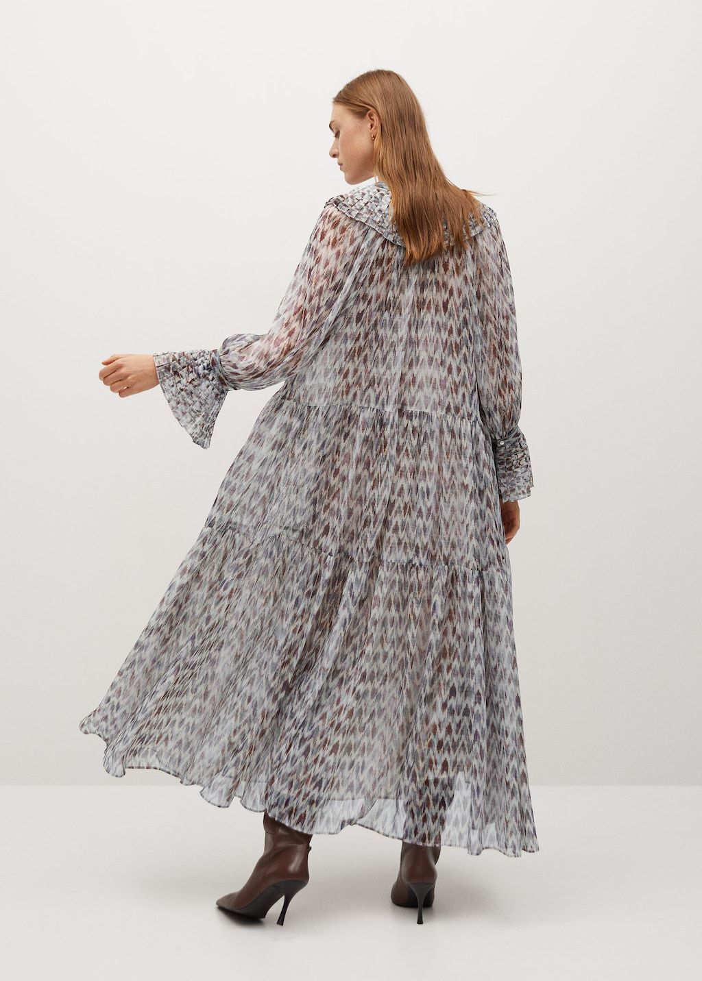 Ruffled printed dress