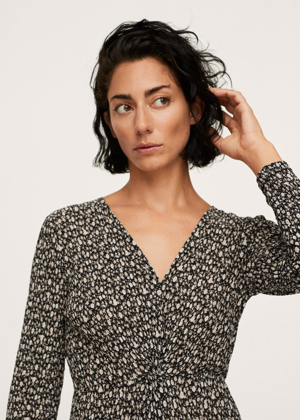 Printed textured dress