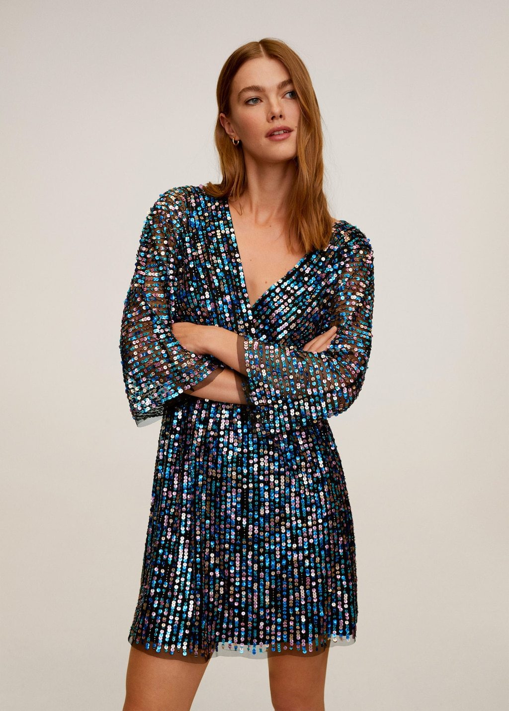 Sequin wrap dress
