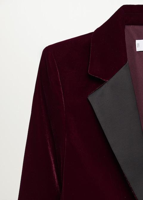 Contrast flap velvet blazer