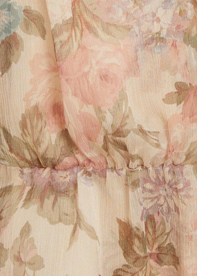 Floral-print flowy blouse