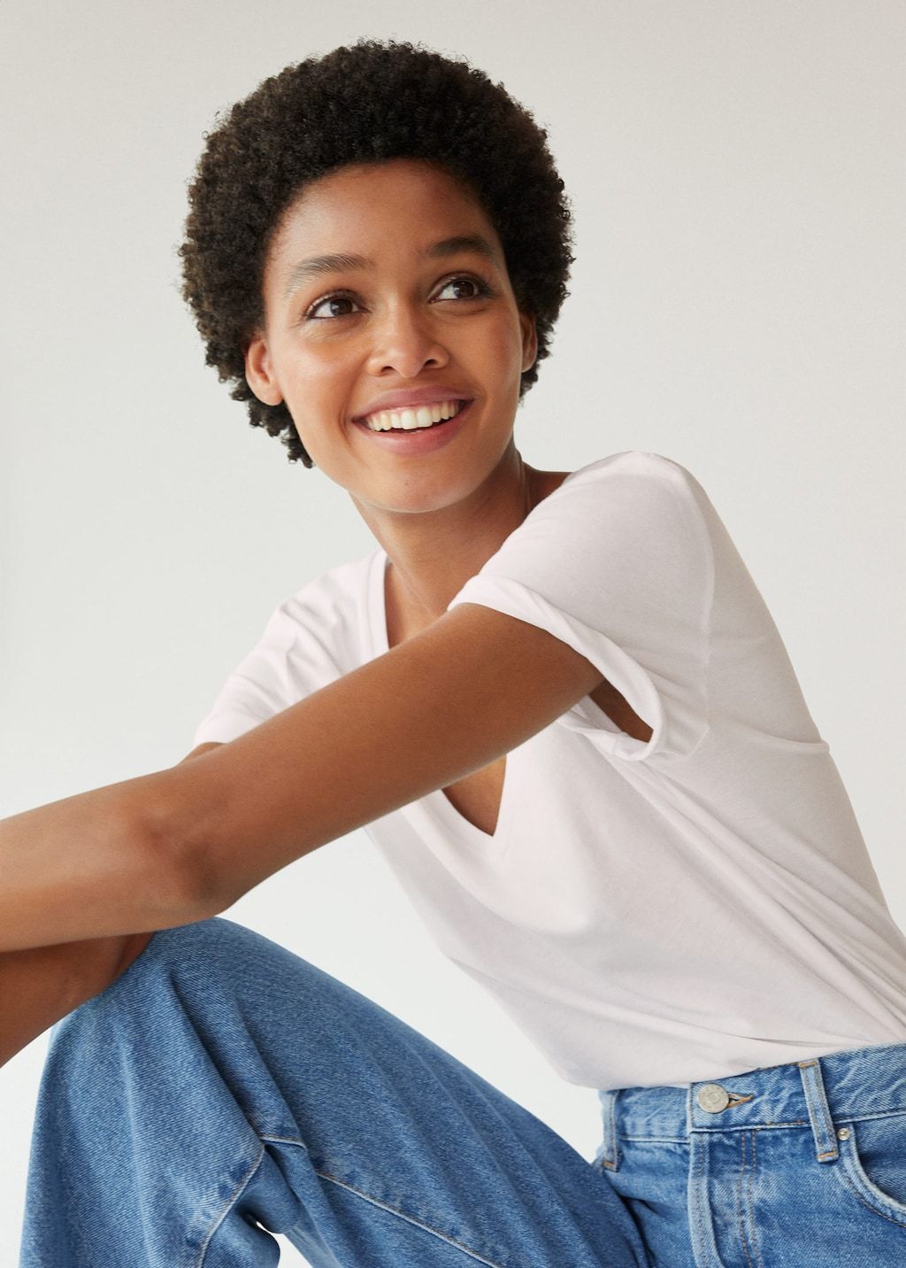 V-neck cotton T-shirt