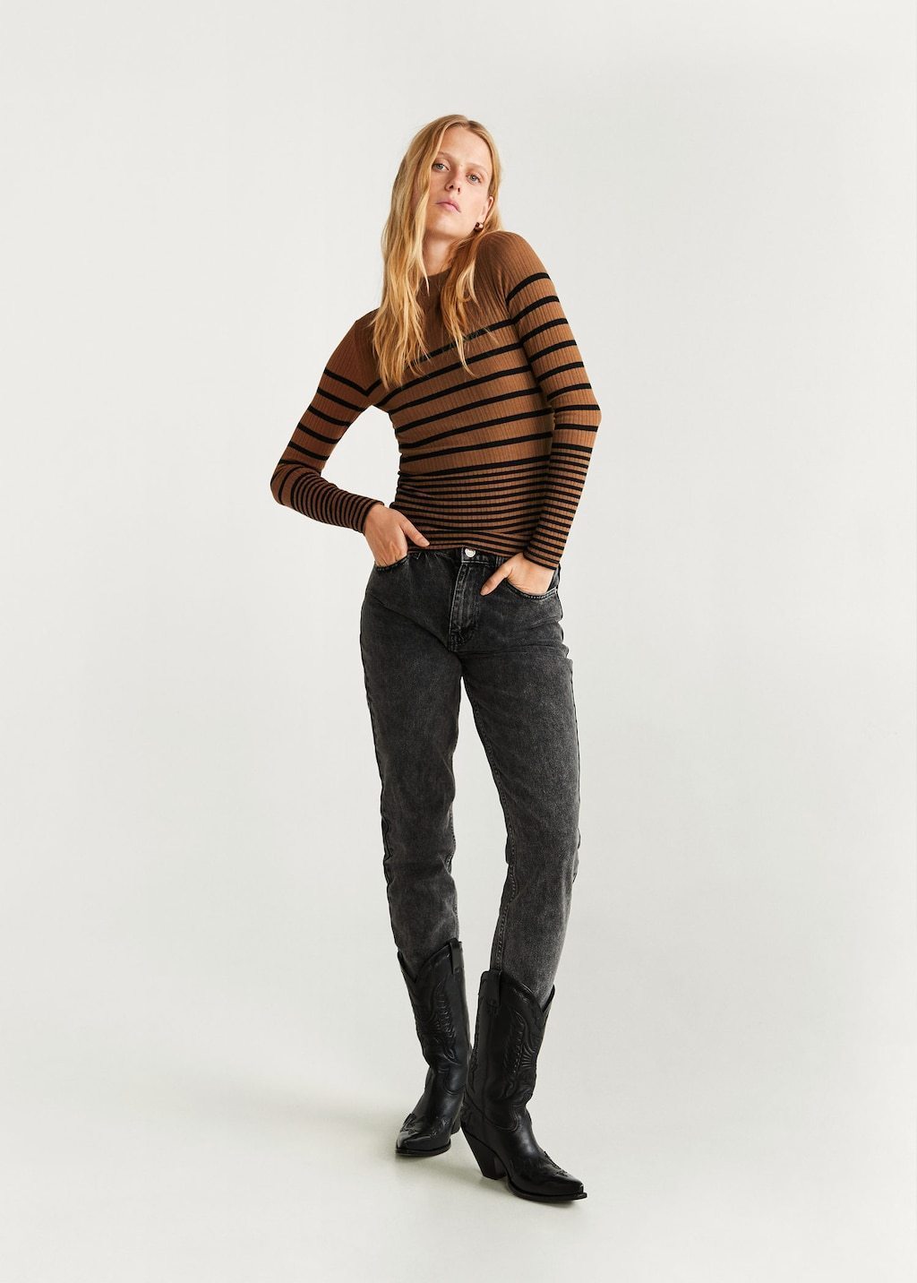 Ribbed knit sweater