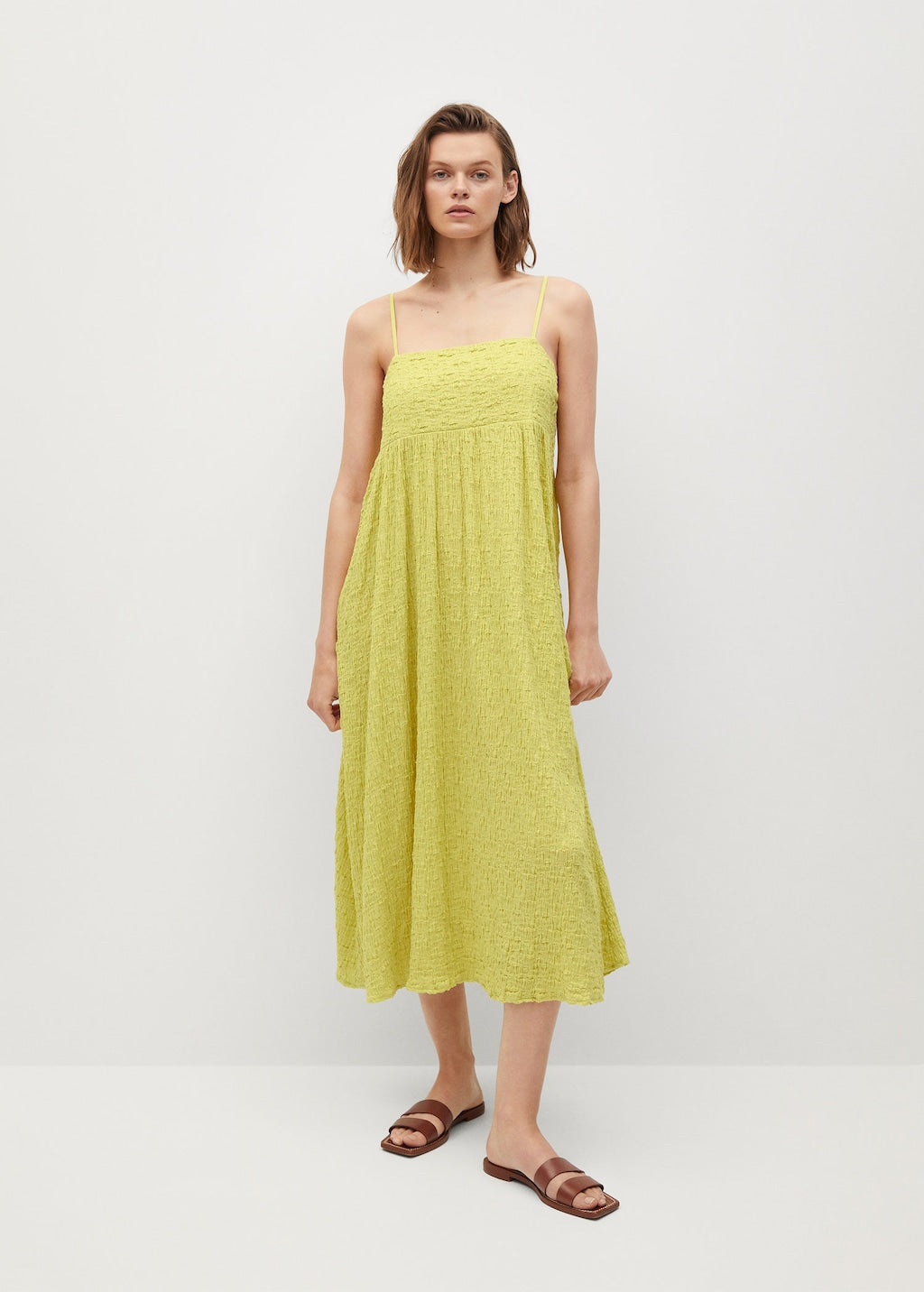 Textured cotton-blend dress