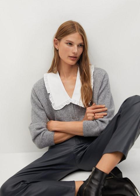 Baby doll neck cardigan