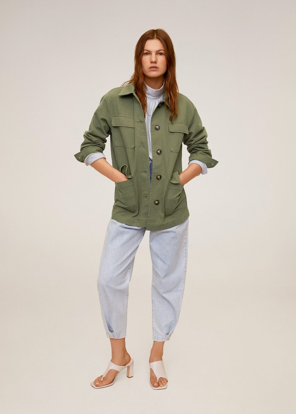 Multi-pocket cotton jacket