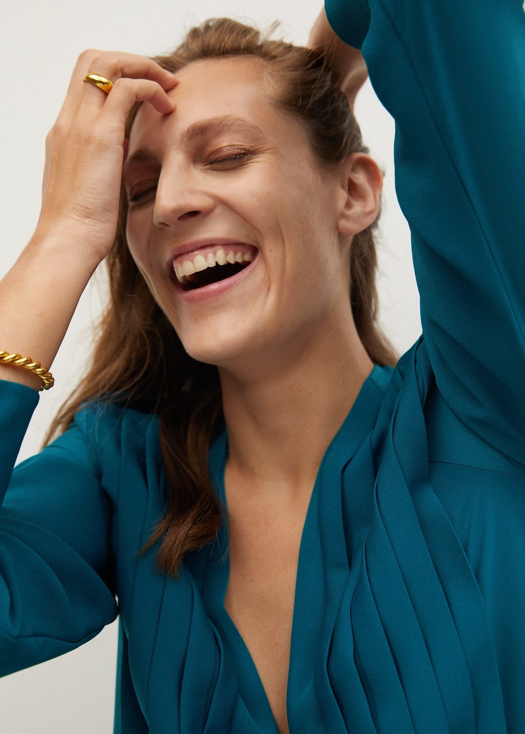 Recycled polyester pleated dress