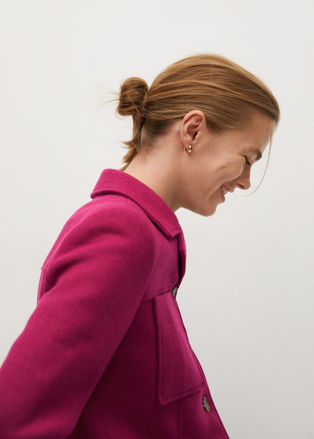 Pocketed wool-blend jacket