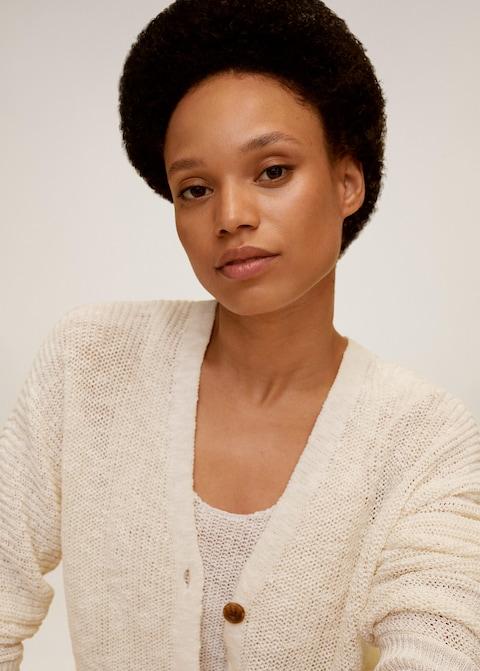 Linen cotton knit cardigan