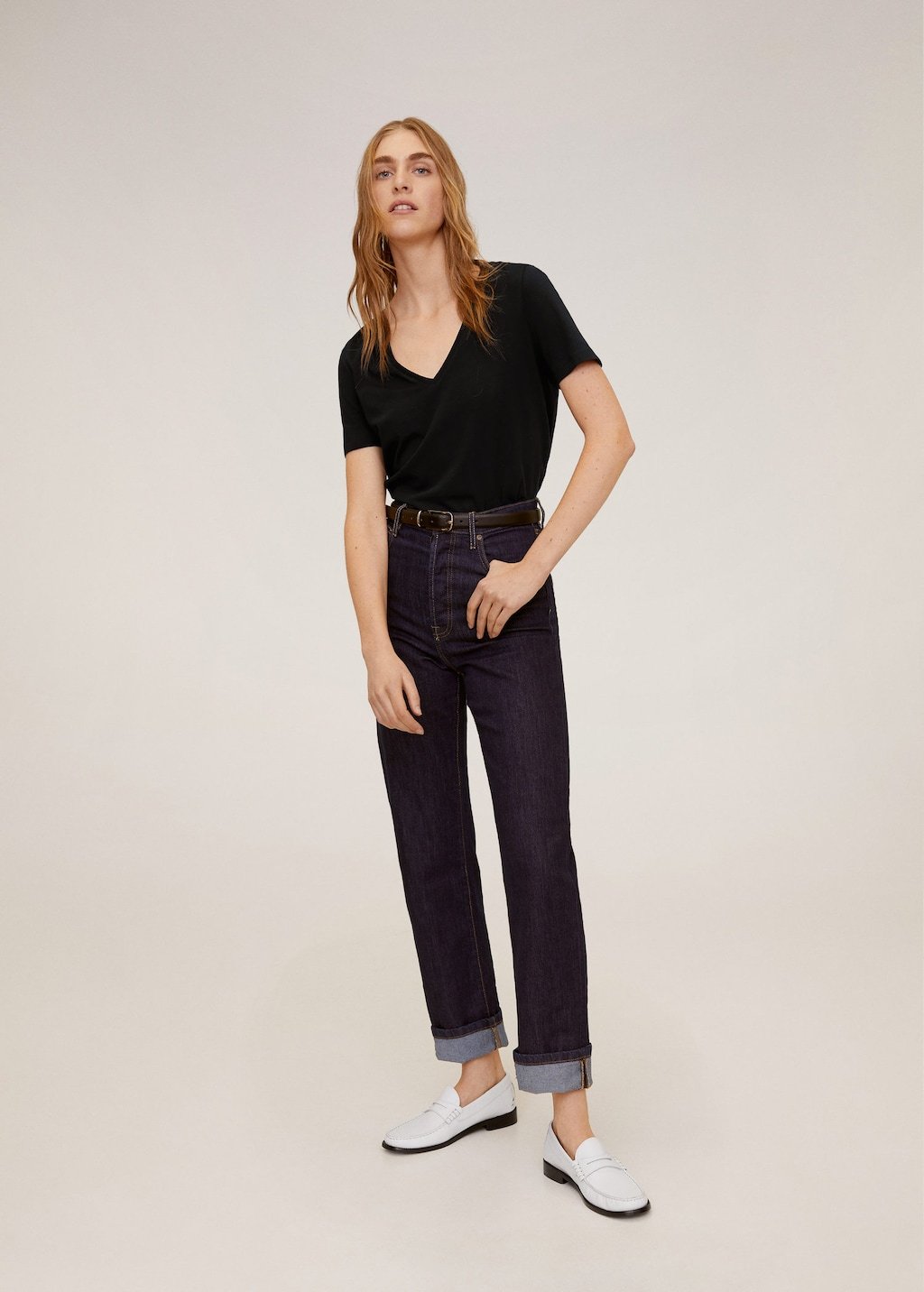 V-neck cotton T-shirt