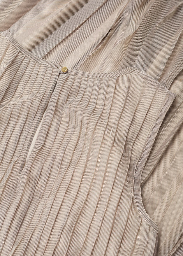 Metallic pleated dress