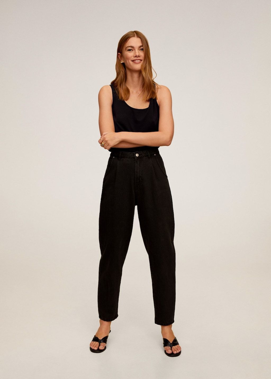 Strap cotton T-shirt