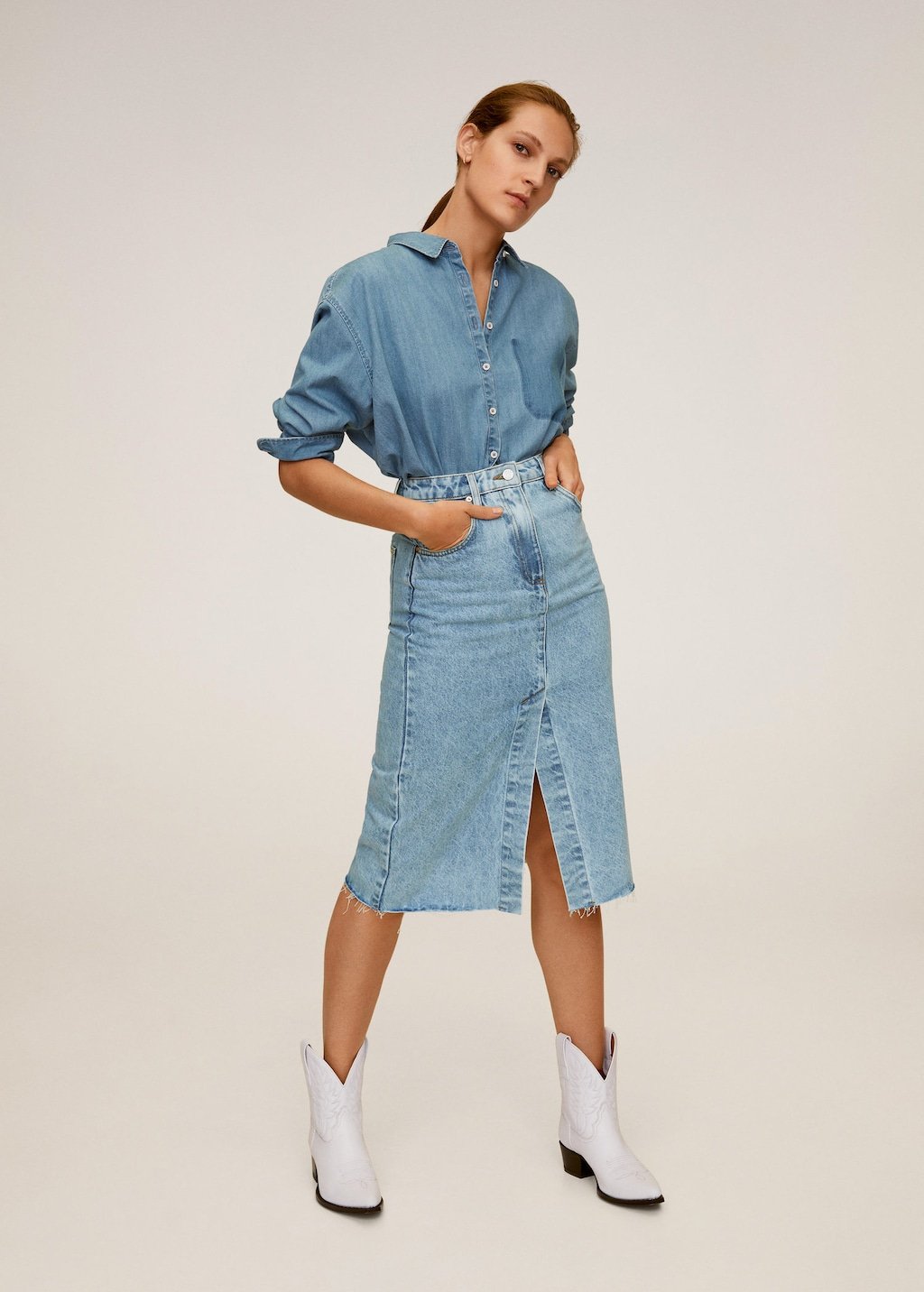 Oversize denim shirt
