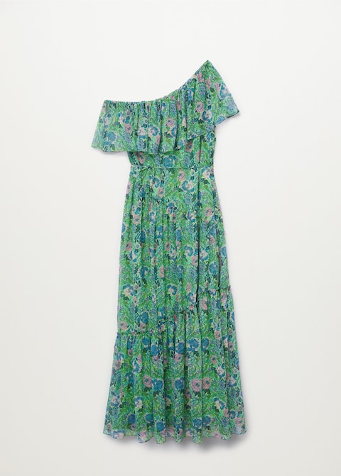 Ruffle printed dress